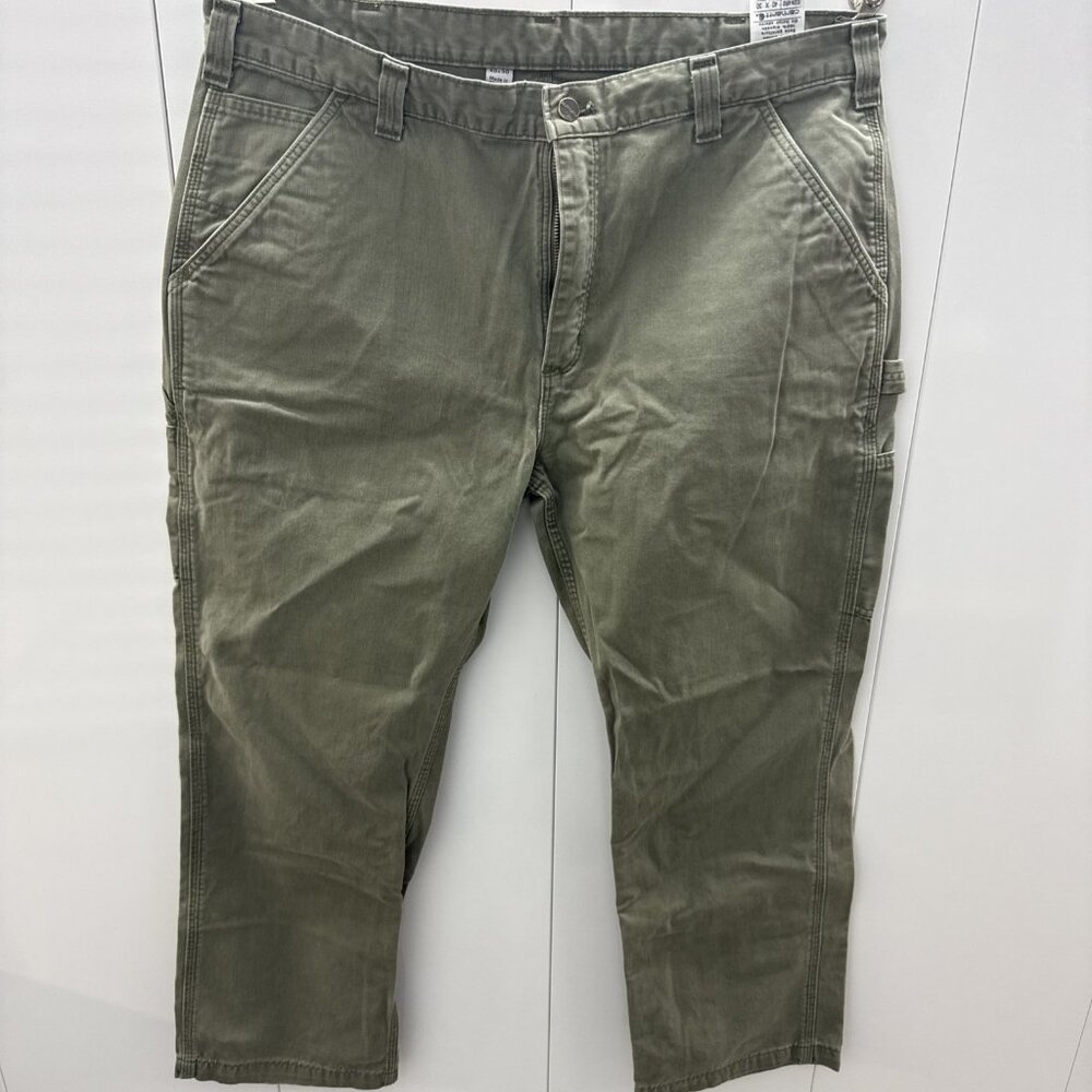 Carhartt B324-ARG Relaxed Fit Olive Green Cotton Carpenter Pants Mens Size 40x30